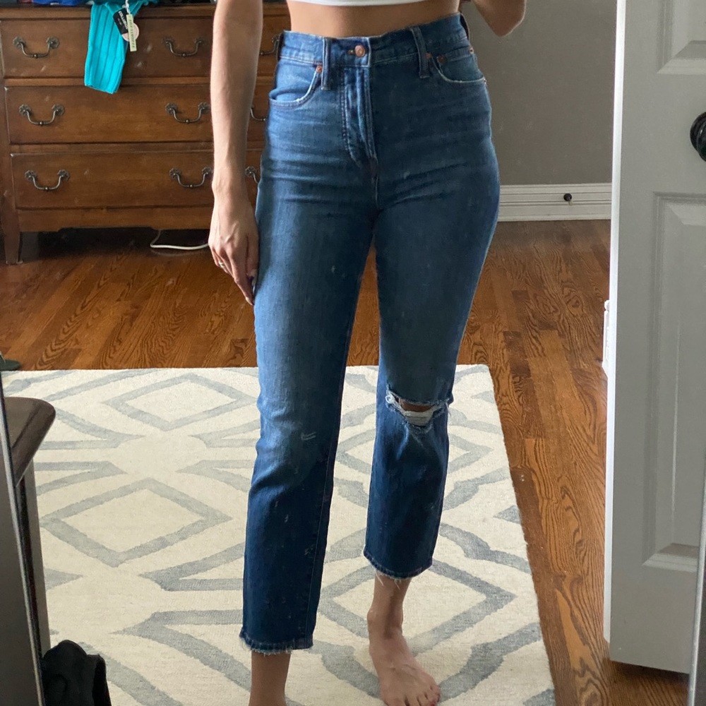 MADEWELL high waisted cropped jeans